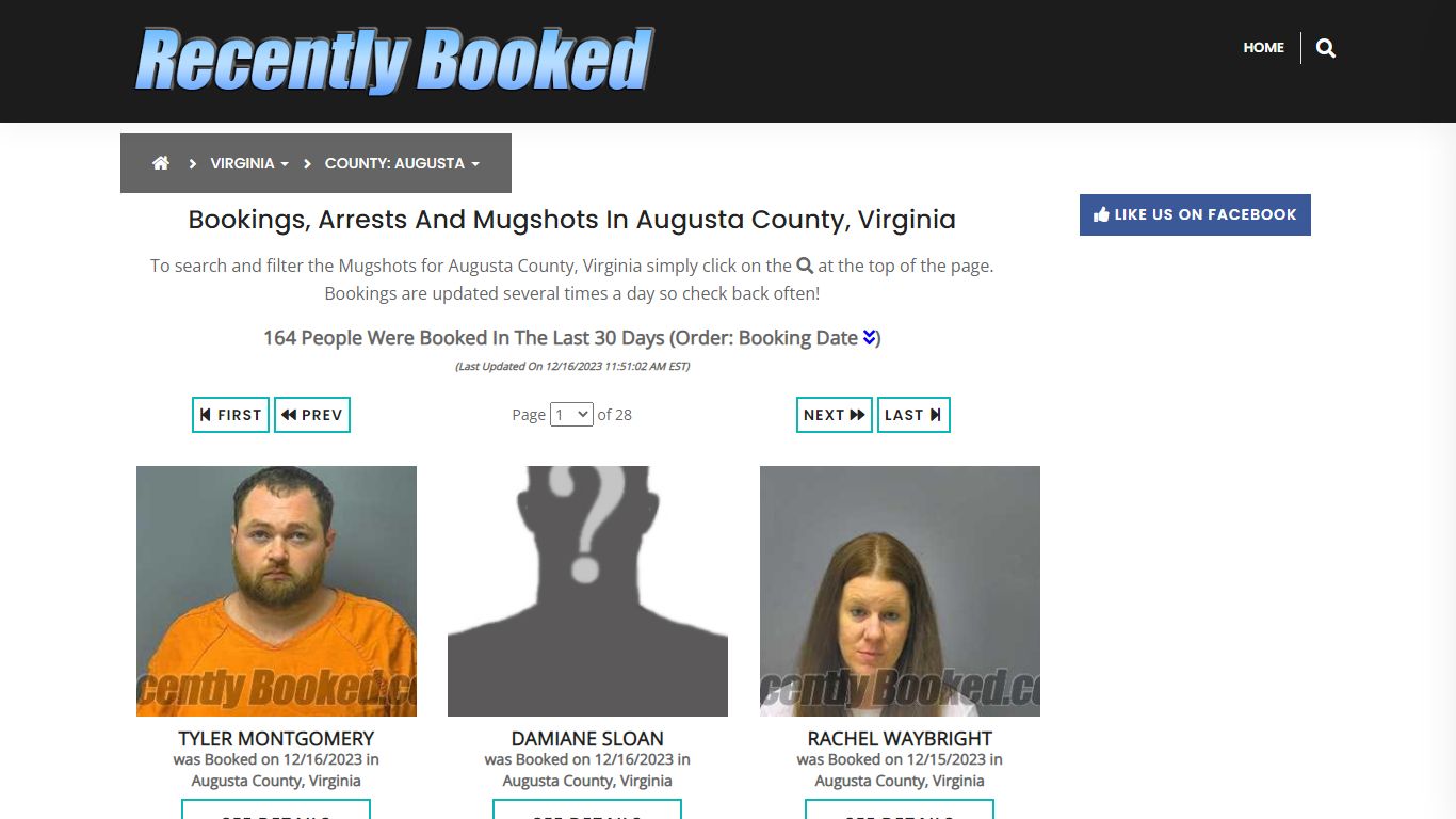 Recent bookings, Arrests, Mugshots in Augusta County, Virginia